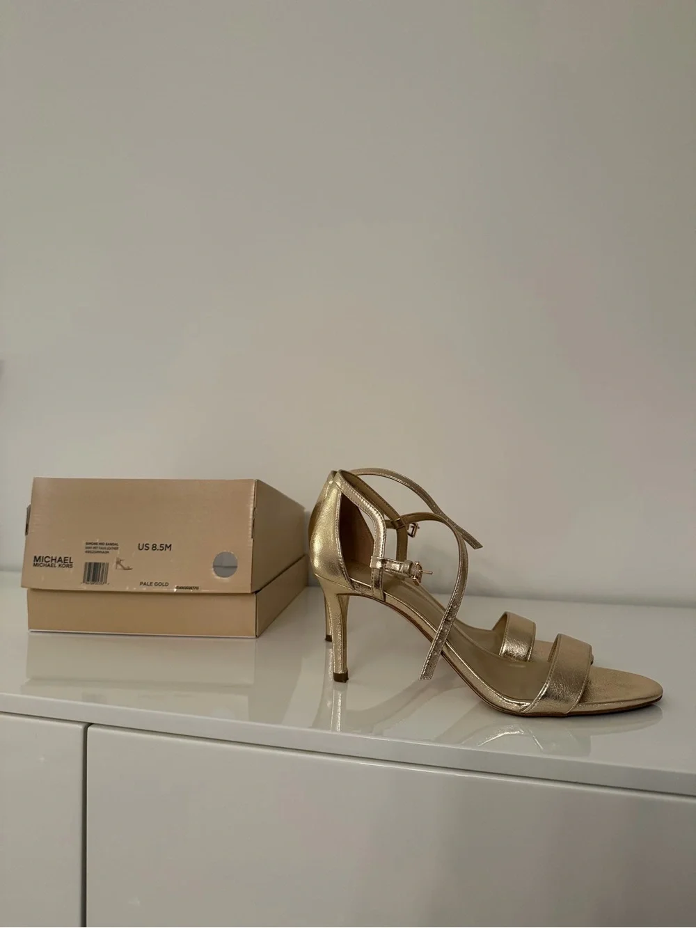 Michael Kors Pale Gold Strappy Heeled Sandals